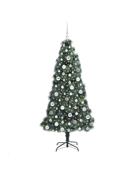 Albero di Natale artificiale preilluminato con set di palline