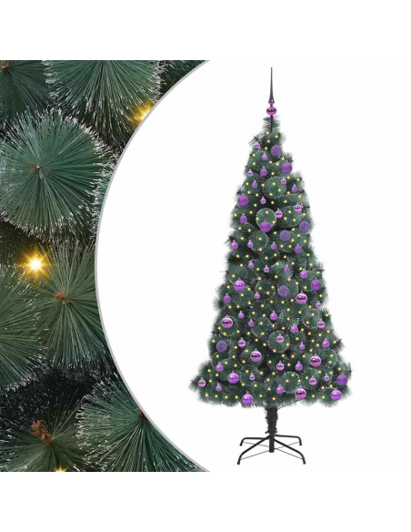 Albero di Natale artificiale preilluminato con set di palline