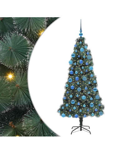 Albero di Natale artificiale preilluminato con set di palle
