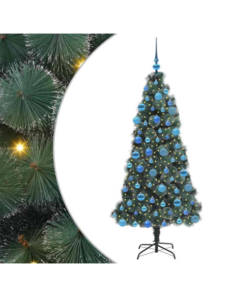 Albero di Natale artificiale preilluminato con set di palle