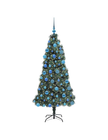 Albero di Natale artificiale preilluminato con set di palle
