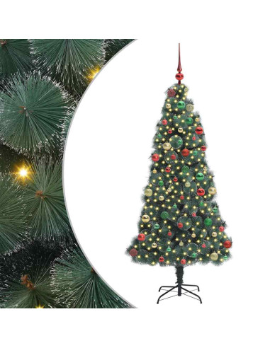 Albero di Natale artificiale illuminato con set di palline