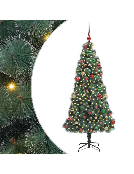 Albero di Natale artificiale illuminato con set di palline
