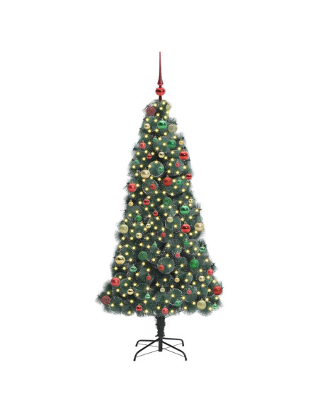 Albero di Natale artificiale illuminato con set di palline