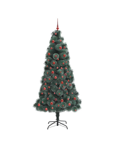 Albero di Natale Artificiale Pre-illuminato con Set di Palline