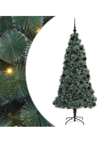 Albero di Natale artificiale preilluminato con set di palline