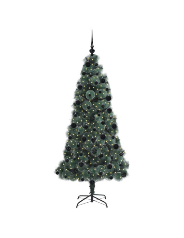 Albero di Natale artificiale preilluminato con set di palline