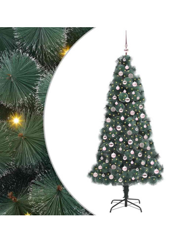 Albero di Natale artificiale preilluminato con set di palline