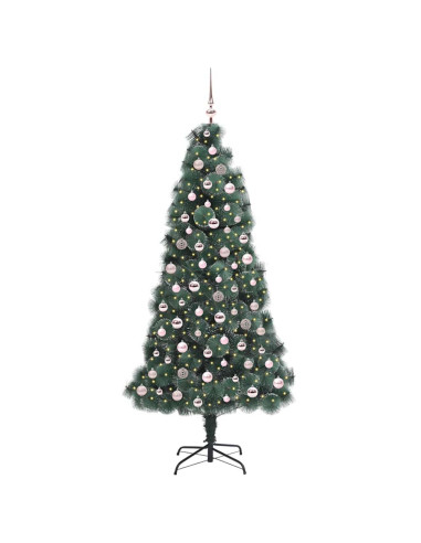 Albero di Natale artificiale preilluminato con set di palline