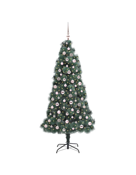 Albero di Natale artificiale preilluminato con set di palline