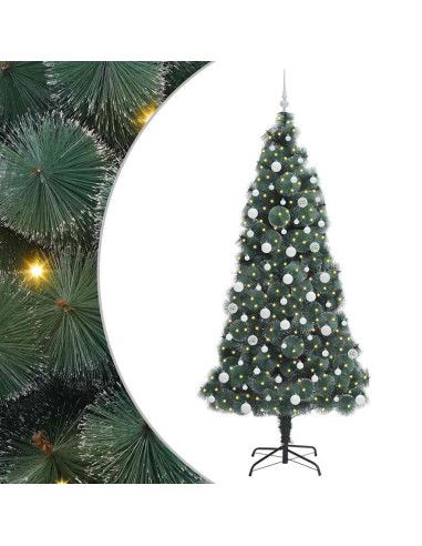 Albero di Natale artificiale illuminato con set di palline