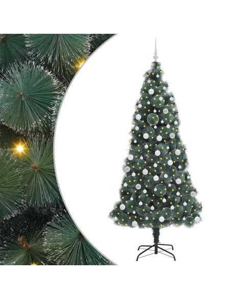 Albero di Natale artificiale illuminato con set di palline