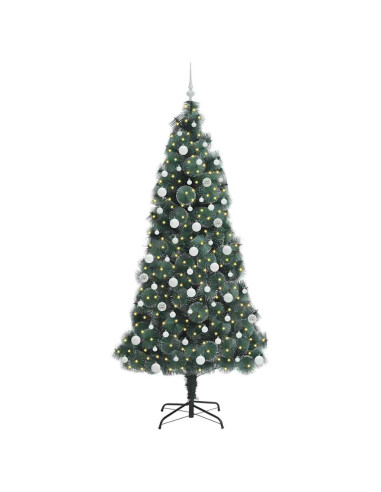 Albero di Natale artificiale illuminato con set di palline