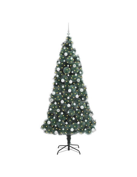 Albero di Natale artificiale illuminato con set di palline