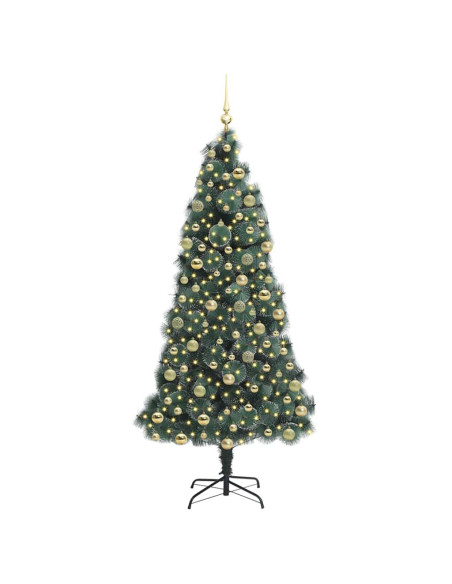 Albero di Natale artificiale pre-illuminato con set di palline