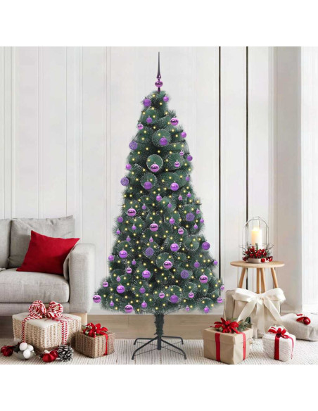 Albero di Natale artificiale pre-illuminato con set di palline