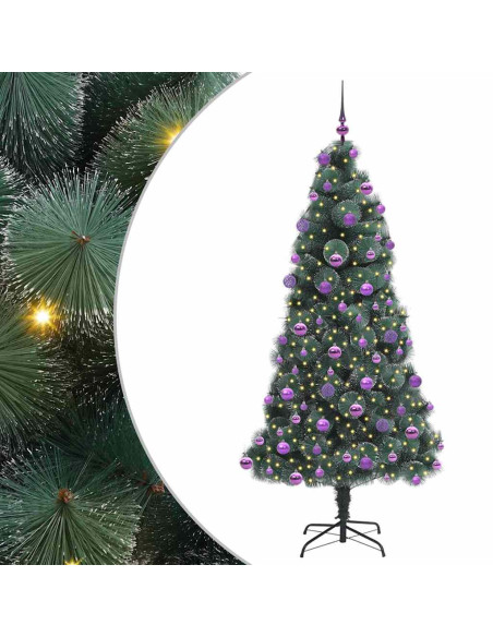 Albero di Natale artificiale pre-illuminato con set di palline