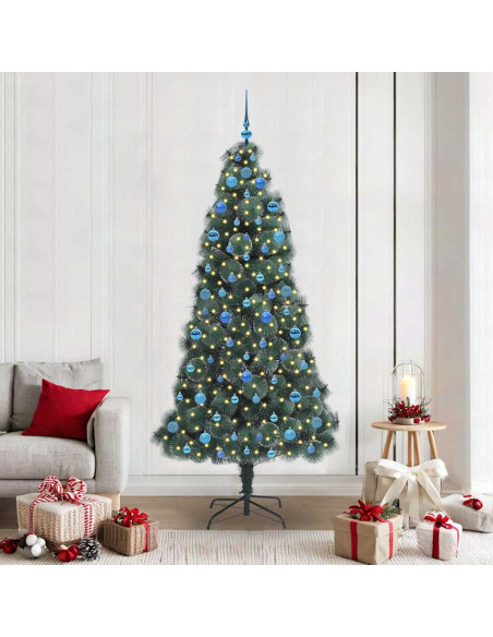 Albero di Natale artificiale pre-illuminato con set di palline