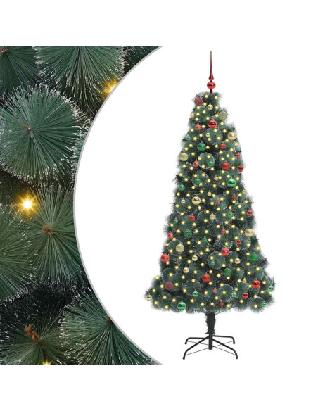 Albero di Natale artificiale pre-illuminato con set di palline