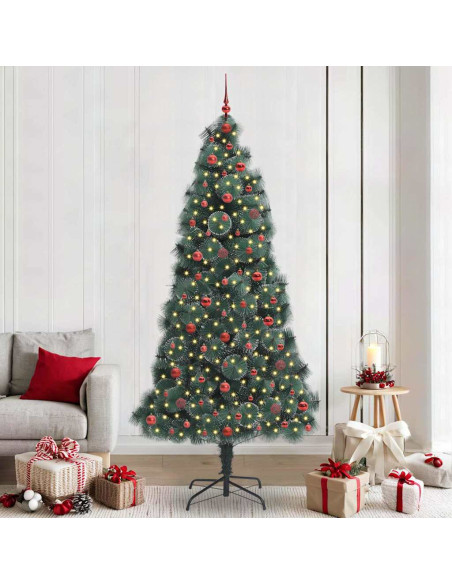 Albero di Natale artificiale pre-illuminato con set di palline