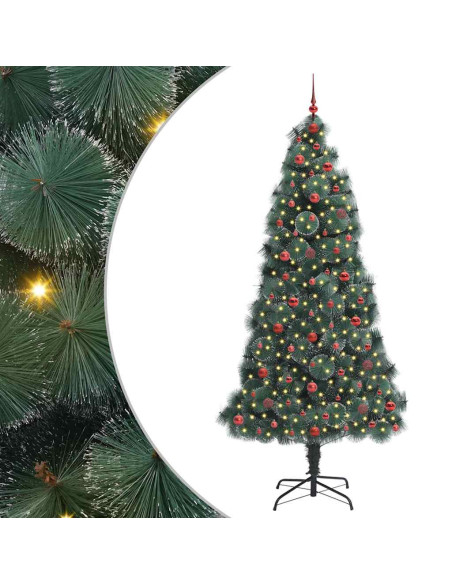 Albero di Natale artificiale pre-illuminato con set di palline