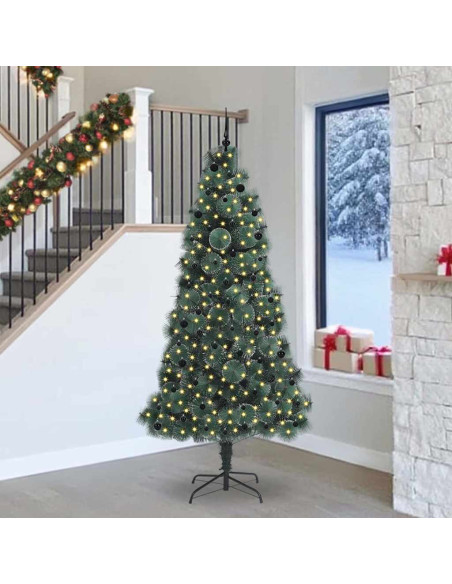 Albero di Natale artificiale pre-illuminato con set di palline