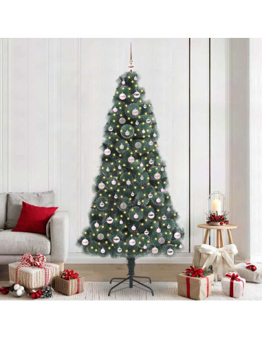 Albero di Natale artificiale illuminato pre-addobbato con set di palline