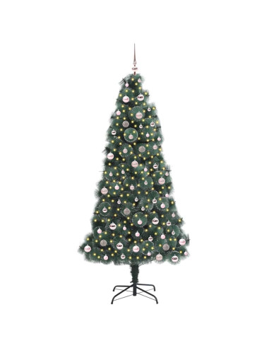 Albero di Natale artificiale illuminato pre-addobbato con set di palline