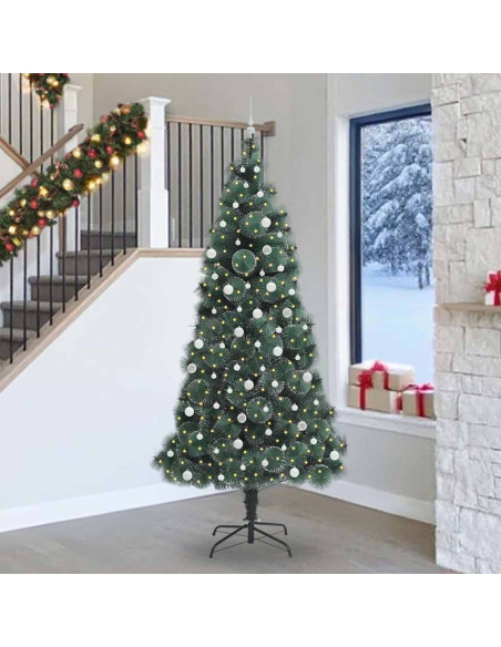 Albero di Natale artificiale pre-illuminato con set di palline