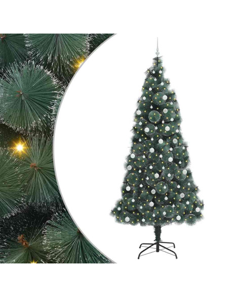 Albero di Natale artificiale pre-illuminato con set di palline