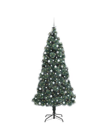 Albero di Natale artificiale pre-illuminato con set di palline