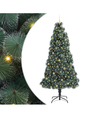 Albero di Natale artificiale preilluminato con set di palline