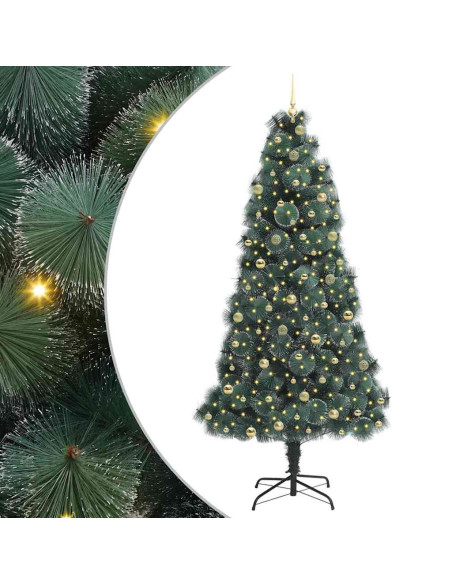 Albero di Natale artificiale preilluminato con set di palline