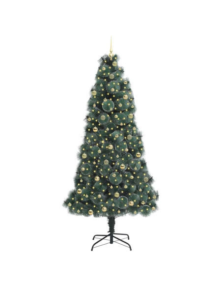 Albero di Natale artificiale preilluminato con set di palline