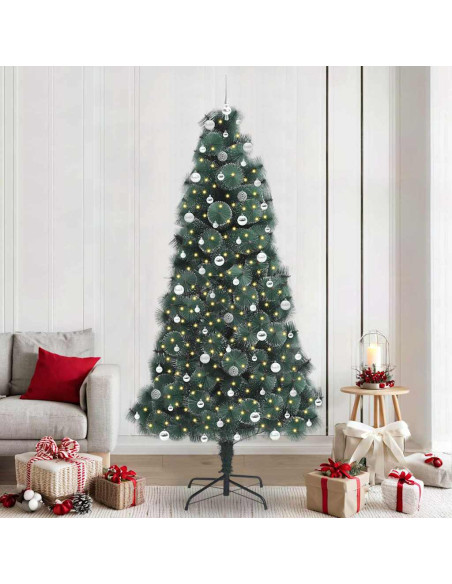Albero di Natale artificiale preilluminato con set di palline