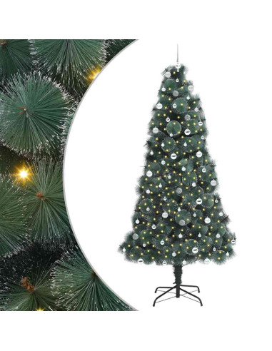 Albero di Natale artificiale preilluminato con set di palline