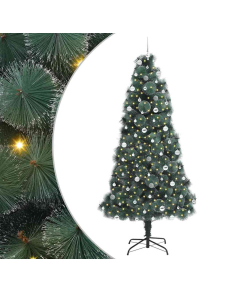 Albero di Natale artificiale preilluminato con set di palline