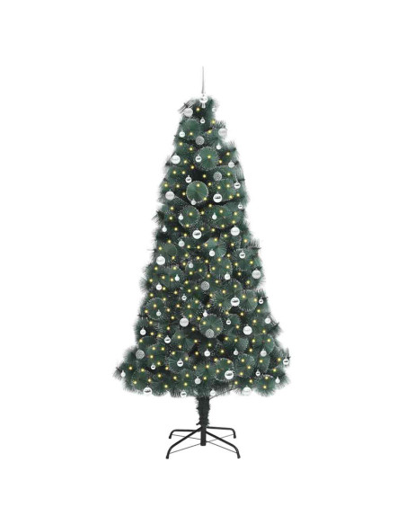 Albero di Natale artificiale preilluminato con set di palline