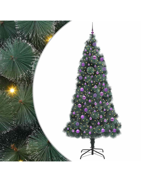 Albero di Natale artificiale pre-illuminato con set di palline