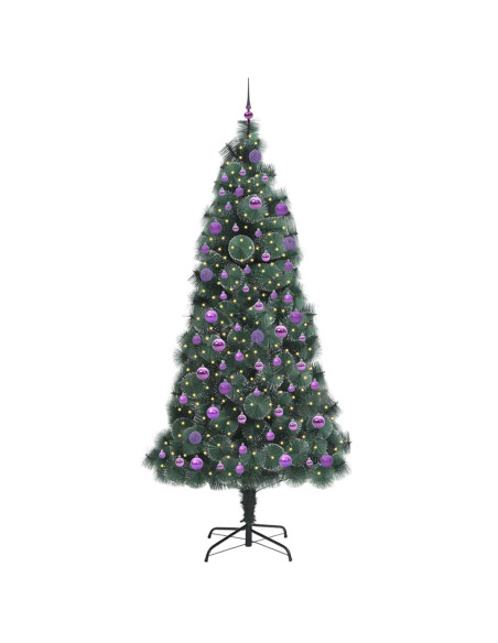 Albero di Natale artificiale pre-illuminato con set di palline