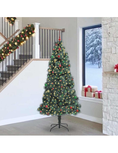 Albero di Natale artificiale preilluminato con set di palline