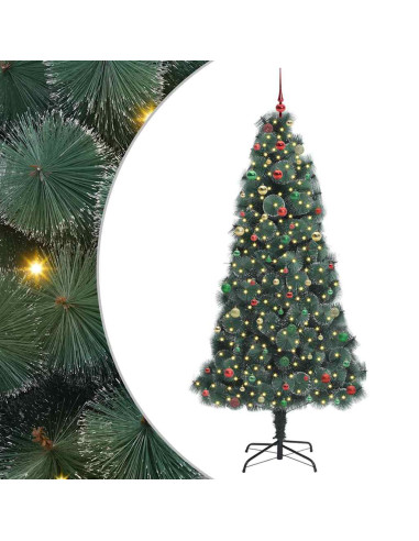 Albero di Natale artificiale preilluminato con set di palline