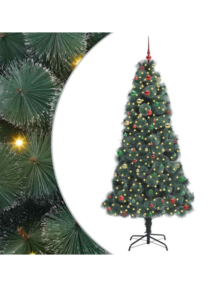 Albero di Natale artificiale preilluminato con set di palline