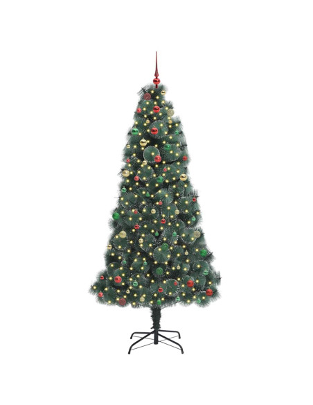 Albero di Natale artificiale preilluminato con set di palline