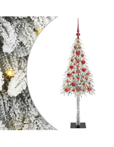 Albero di Natale con 150 LED Bianco 120 cm PE e Acciaio 2