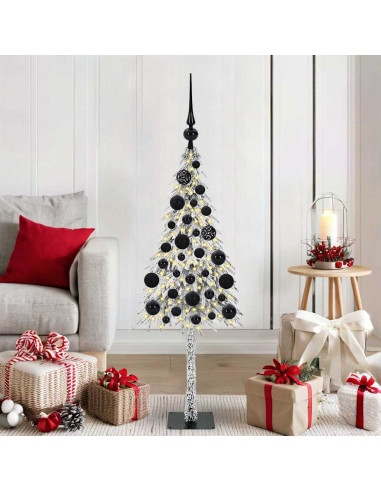 Albero di Natale con 150 LED Bianco 120 cm PE e Acciaio