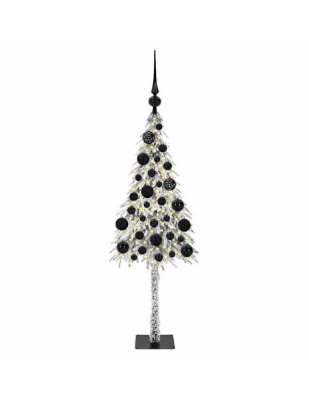 Albero di Natale con 150 LED Bianco 120 cm PE e Acciaio