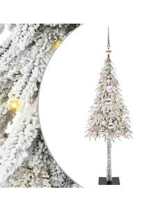 Albero di Natale con 150 LED Bianco 120 cm PE e Acciaio 2