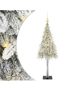 Albero di Natale con 150 LED Bianco 120 cm PE e Acciaio 2