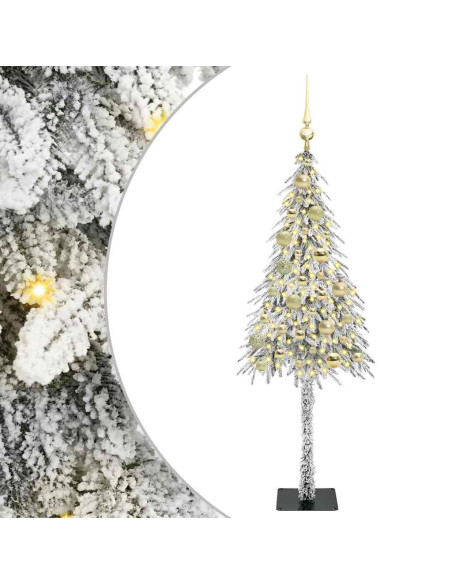 Albero di Natale con 150 LED Bianco 120 cm PE e Acciaio